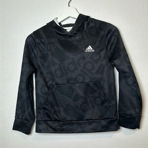Adidas Youth Boys Black Long Sleeve Pullover Hoodie Size Small 8 Outerwear